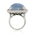 1.57ct Diamond, Sapphire, White Topaz, Lapis Lazuli and Mother of Pearl 18k White Gold and Black Rhodium Ring