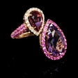 .27ct Diamond, Pink Sapphire, Pink Toumaline and Purple Amethyst 18k Rose Gold Ring
