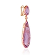 Pink Sapphire and Purple Amethyst 18k Rose Gold Dangle Earrings