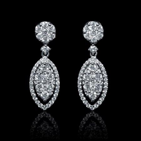 1.57ct Diamond 18k White Gold Dangle Earrings