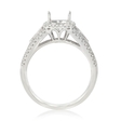 .36ct Simon G Diamond Antique Style 18k White Gold Halo Engagement Ring Setting