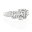 .83ct Simon G Diamond 18k White Gold Halo Engagement Ring Setting