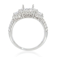 .83ct Simon G Diamond 18k White Gold Halo Engagement Ring Setting