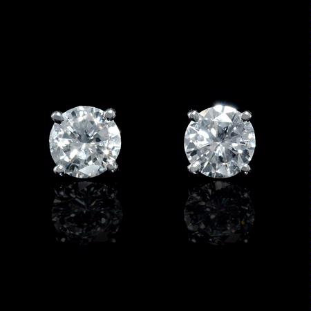 .92ct Diamond 14k White Gold Stud Earrings