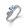 Simon G Diamond Antique Style 18k White Gold Engagement Ring Setting