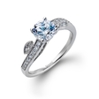 .24ct Simon G Diamond Antique Style 18k White Gold Engagement Ring Setting