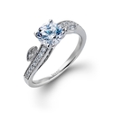 Simon G Diamond Antique Style 18k White Gold Engagement Ring Setting