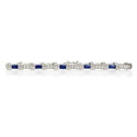 Hidalgo Diamond and Blue French Enamel 18k White Gold Bracelet