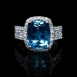 1.09ct Diamond and Aquamarine 18k White Gold Ring