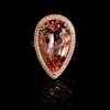 Diamond and Pear Shaped Morganite 14k Rose Gold Ring