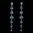.13ct Diamond and Aquamarine 18k White Gold Dangle Earrings