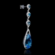 .72ct Diamond and Blue Topaz 18k White Gold Dangle Earrings