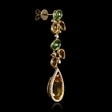 .59ct Diamond, Peridot and Citrine 18k Yellow Gold Dangle Earrings
