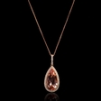 .64ct Diamond and Morganite 18k Rose Gold Pendant Necklace