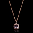 .45ct Diamond and Morganite 14k Rose Gold Pendant Necklace