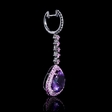 .19ct Diamond, Pink Sapphire and Purple Amethyst 18k White Gold Dangle Earrings