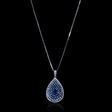 .36ct Diamond and Blue Sapphire 18k White Gold and Black Rhodium Pendant