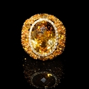 Diamond, Yellow Sapphire and Citrine 18k Yellow Gold Ring