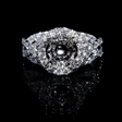 1.36ct Diamond 18k White Gold Halo Engagement Ring Setting
