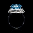 .95ct Diamond and Blue Topaz 18k White Gold Ring