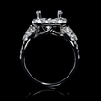 1.35ct Diamond 18k White Gold Halo Engagement Ring Setting