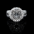 1.61ct Diamond 18k White Gold Halo Split Shank Engagement Ring Setting