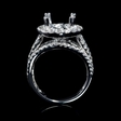 1.61ct Diamond 18k White Gold Halo Split Shank Engagement Ring Setting