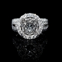 Diamond 18k White Gold Halo Split Shank Engagement Ring Setting