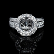 1.64ct Diamond 18k White Gold Halo Engagement Ring Setting