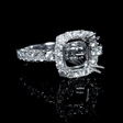 1.22ct Diamond Antique Style 18k White Gold Halo Engagement Ring Setting