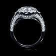 1.22ct Diamond Antique Style 18k White Gold Halo Engagement Ring Setting