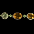 1.08ct Diamond, Yellow Sapphire, Peridot, Green Quartz and Citrine 18k White Gold and Black Rhodium Bracelet