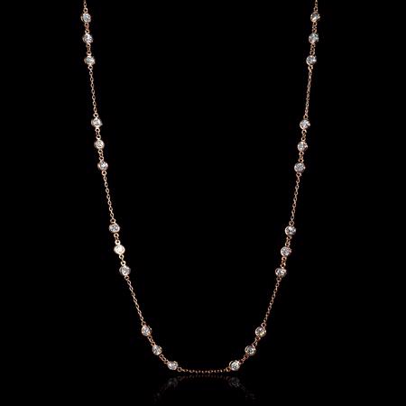 3.00ct Diamond Chain 14k Rose Gold Necklace