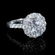 1.55ct Diamond 18k White Gold Halo Engagement Ring Setting