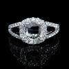 Diamond Platinum Split Shank Halo Engagement Ring Setting