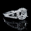 .61ct Diamond Platinum Split Shank Halo Engagement Ring Setting