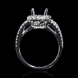 .61ct Diamond Platinum Split Shank Halo Engagement Ring Setting