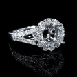 .99ct Diamond 18k White Gold Split Shank Halo Engagement Ring Setting