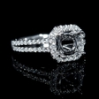 .40ct Diamond 18k White Gold Split Shank Halo Engagement Ring Setting