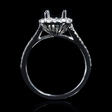 .38ct Diamond 18k White Gold Split Shank Halo Engagement Ring Setting