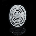 Diamond 18k White Gold Oval Shaped Swirl Ring