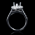1.19ct Diamond 18k White Gold Halo Engagement Ring Setting