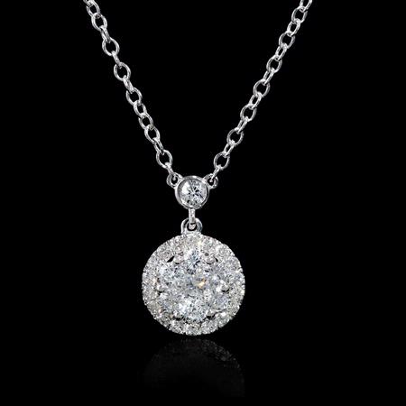 .50ct Diamond 18k White Gold Pendant Necklace