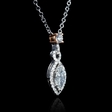 1.09ct Diamond EGL Certified 18k Two Tone Gold Pendant Necklace