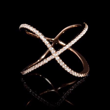Diamond 18k Rose Gold X Ring