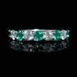.73ct Diamond and Emerald 18k White Gold Ring