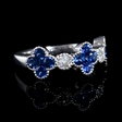 .26ct Diamond and Blue Sapphire Antique Style 18k White Gold Ring