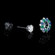 .79ct Diamond, Blue Sapphire and Emerald 18k White Gold Earrings with Jackets