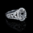 .88ct Diamond 18k White Gold Halo Engagement Ring Setting