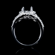 .88ct Diamond 18k White Gold Halo Engagement Ring Setting